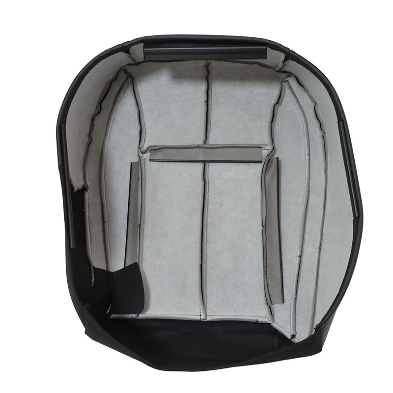 SecosAutoparts Driver Bottom Black Leather with Black Lines Seat Cover