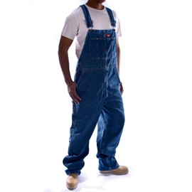 Dickies mens Big-tall Denim Stone Washed Bib overalls and coveralls workwear apparel, Stone Washed, 50W x 32L US