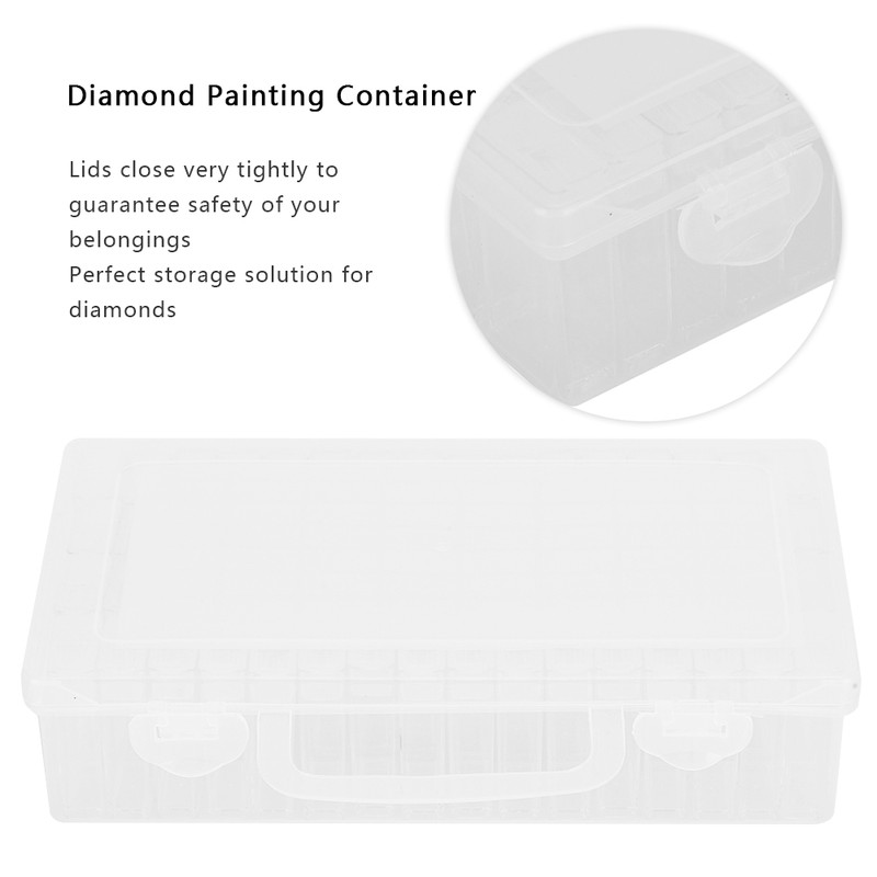 64 Gird Diamond Painting Container Clear Plastic Cross Stitch Hand‑Made