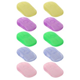 10 Boxes Soap Paper Soap Sheets Portable Paper Soap with Plastic Box for On the Go Travel Camping for Outdoor Washing 5 Colours