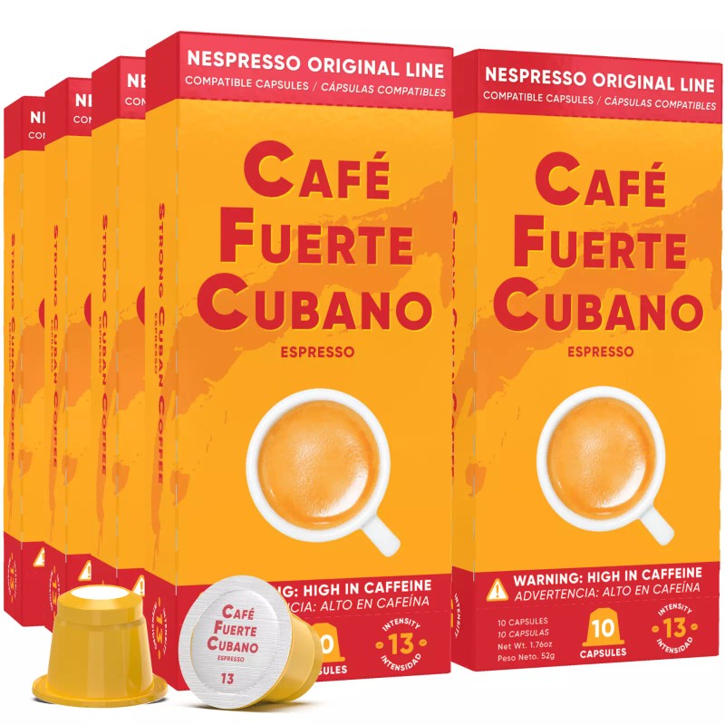 Cafe Fuerte Cubano, Espresso Pods, Nespresso Original Line Compatible Capsules