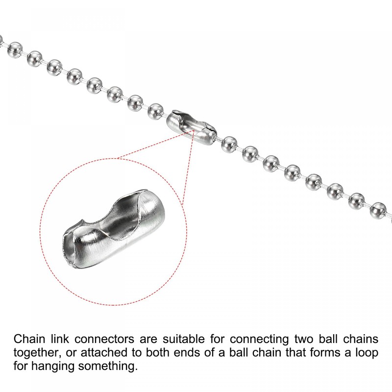 sourcing map Ball Chain Connector Clasps, Stainless Steel Replacement Cord