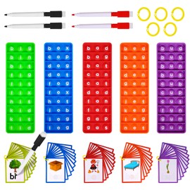 CVC Word Games, Pop Sensory Toy to Learn and Spell, Phonics Games Flash Cards for Preschool Kindergarten Classroom Supplies, Multisensory Reading and Phonics Flash Cards for Kids 3+ Years