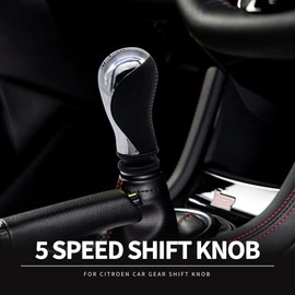 HISports Car Gear Knob 5 Gears Compatible with Citroen C5 01-08 Xsara Picasso 99-08 Gear Knob 5 Gears Manual Interchangeable Car Gear Head