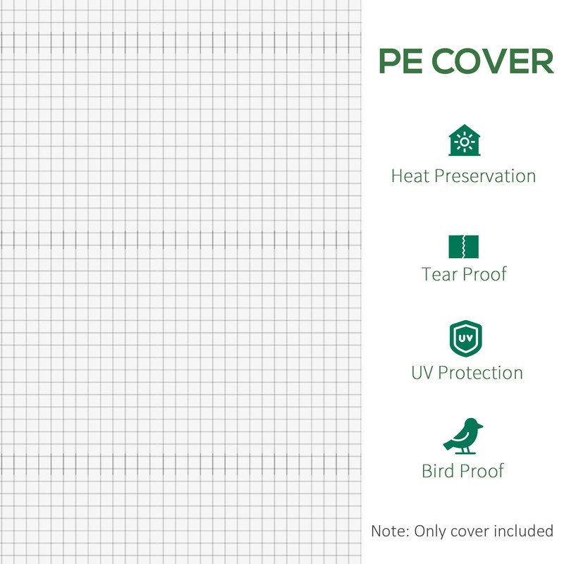 Outsunny 9.8' x 6.6' x 6.6' Plastic Greenhouse Cover Replacement,