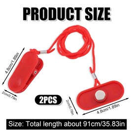 2pcs Treadmill Magnet Safety Key, 1.89x0.79in Magnetic Safety Switch Clip Universal Treadmill Strap Accessories Emergency Stop Magnet for Treadmills Running Machines (Flat Oval)