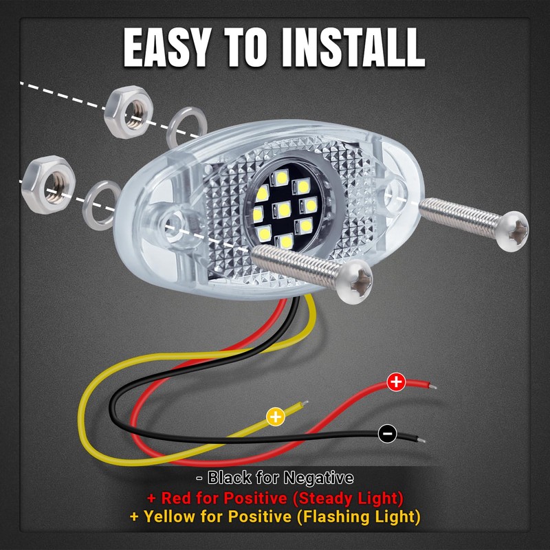 TMH 4 Pods White Strobe Rock Lights LEDs SMD Chips
