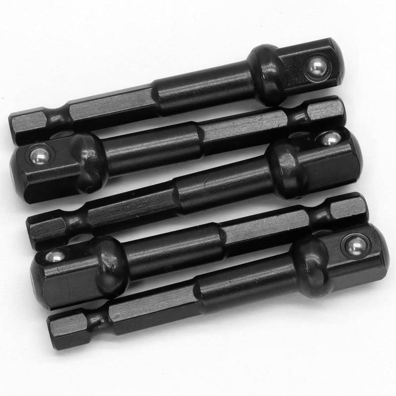 Litoexpe 10 Pcs 3/8 Inch Impact Adapter Square Socket, Black
