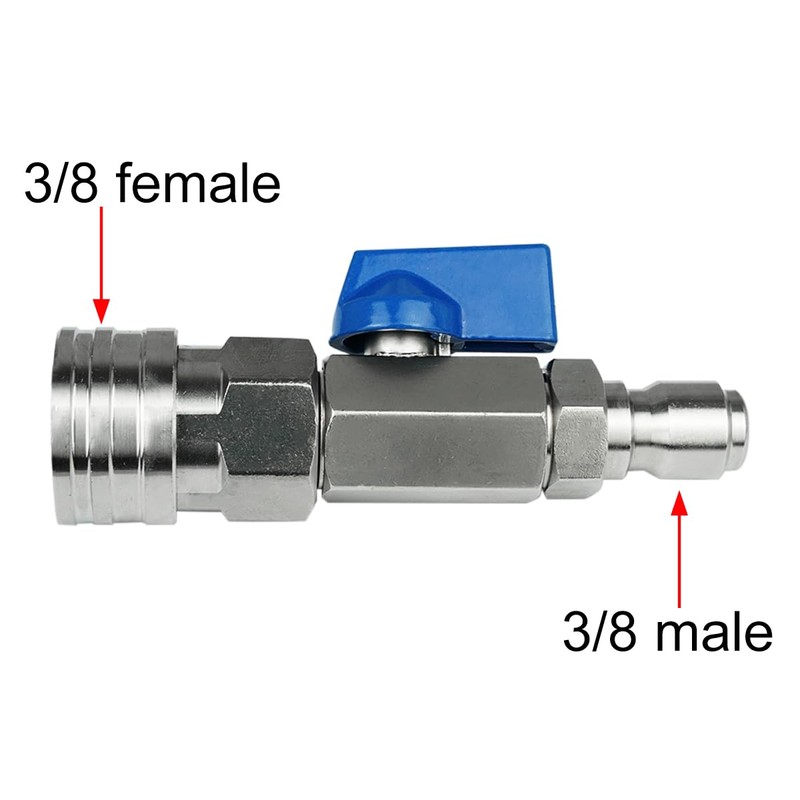 High Pressure Washer Ball Valve Kit 3/8 NPT Quick Connector
