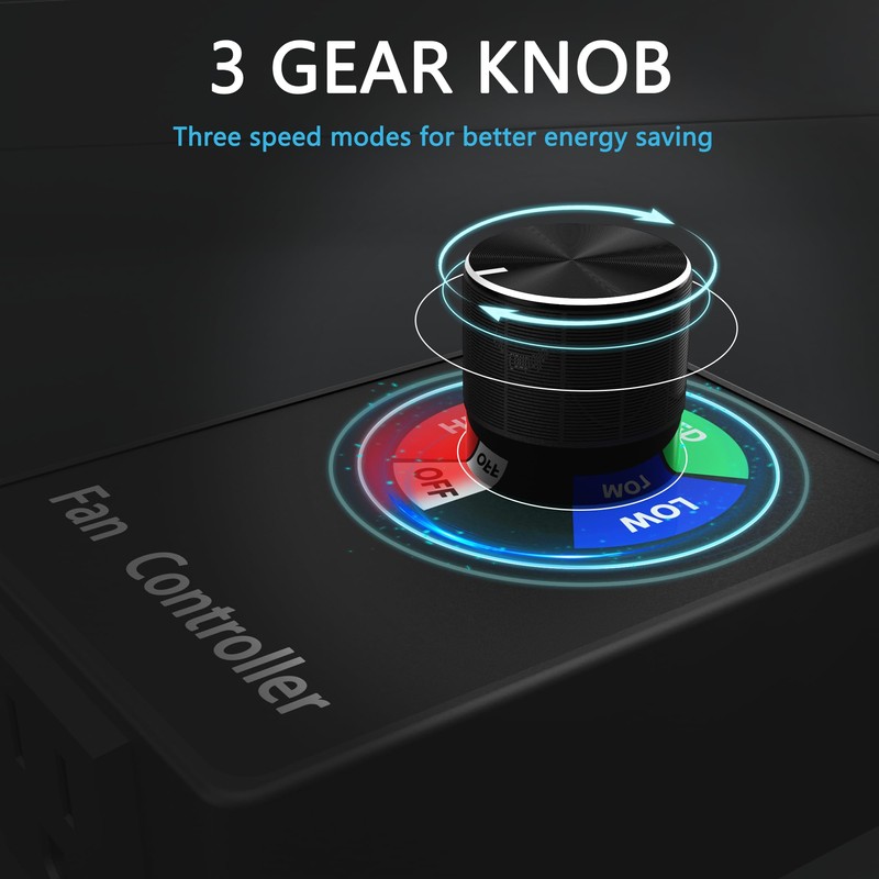 3 Speed Regulator Adjuster Cordless for Inline Duct Exhaust Fan