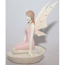 Serenity - Fairy Kneeling Figurine Ornament Pink Dress