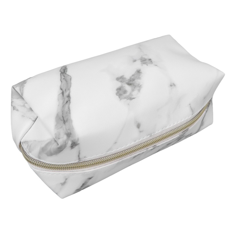 3Pcs Women Cosmetic Bag Marble Print Makeup Case Storage Handbag