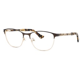 Zeelool Metal Browline Glasses Rectangle Blue Light Blocking Glasses Computer Eyewear for Women ZJGM359523-01 Brown