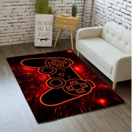 Game Controller Rugs for Bedroom Boys Living Room Gamer Gamepad Red Carpets Floor Mat Player Indoor Mats Gaming Art Design Home Decor Crystal Doormat Yoga Mats 3'x5'