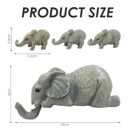 NXPWRC 4 Pieces Of Elephant Ornaments, Elephant Resin Statues, Micro Landscape Ornaments, Creative Design Decorations, Baby Elephant Hanging Decorations, Garden And Home Decoration Ornaments