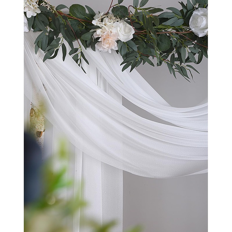 Tewechinb 2 Panels 24Ft Extra Long Wedding Arch Sheer Draping