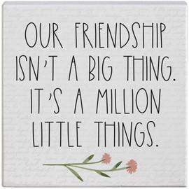 Simply Said, INC Gift A Block Friendship Sign, Our Friendship Is A Million Little Things, 5.25 inch Rustic Sign, Made in USA GAB1048