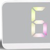 White Digital Alarm Clock with LED Mirror Screen Fashion Electronic