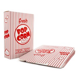 SNAPPY Snappy 3.5J Red & White Striped Close Top Popcorn Boxes for Movie Night Supplies, Popcorn Boxes Bulk 500 Count, Movie Night Popcorn Boxes 1.8 oz. Capacity, 5.625 x 2 x 8.5 Popcorn Containers