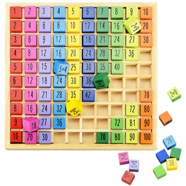 LPAMABA 1x1 Multiplication Board Numbers Learning for Primary School Students Learning Game Wooden Mathematics Toy Wooden Calculation Board Multiplication Board Multiplication Board Game Children