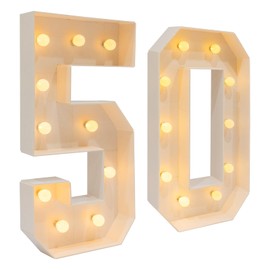 50 Light Up Numbers, Decorative Led Light Up Number Letters, 50th Birthday Party Decoration, Light Up Numbers for Birthday