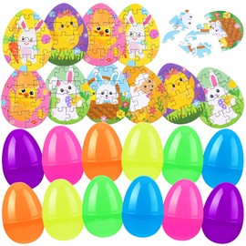 Gemscream 30 Sets Mini Easter Egg Puzzles for Kids Colorful Easter Eggs with Puzzles Mini Puzzles Game Egg Puzzles for Easter Party Favors Egg Hunt Supplies Easter Basket Fillers Goodie Bag Stuffers