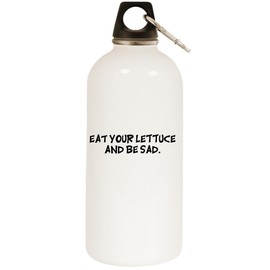 Los Drinkware Hermanos Eat Your Lettuce and Be Sad. - White Water Bottle with Carabiner 20oz