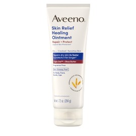 Aveeno Skin Relief Healing Ointment, 72-Hour Skin Protectant with Triple Oat & Shea Butter for Extra Dry, Cracked & Sensitive Skin, Fragrance-Free & Multi-Use for Lips, 7.2 oz