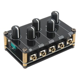 Mini Stereo Audio Mixer, 4 Out 1 In Mixer, 4 Channel Home Computer Mini Mixer DJ Equipment Sound Console for Tape Player Audio Equipment