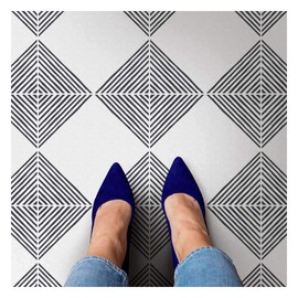 Nola Tile Stencil - Reusable Tile Stencils for Painting Floor - Tile Stencils for Easy Bathroom Makeover - Paint Your Old Tile and Save! - DIY Floor Stencils - (X-Large Tile Stencil Size 16x16)