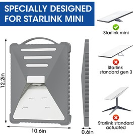 Mydrissu for Starlink Mini Protective Case, Liquid Silicone Cover for Starlink Mini Satellite Dish Antenna Full Protector Sleeve Shell Accessories, Portable Shock Resistant, Lightning-Proof (Grey)