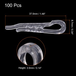 uxcell 100 Pcs 1.48 Inch U Shape Alligator Clip, Shirt Clip with Teeth, Clothespins for Socks, Pants, Ties, Shirts, Garments, Clear