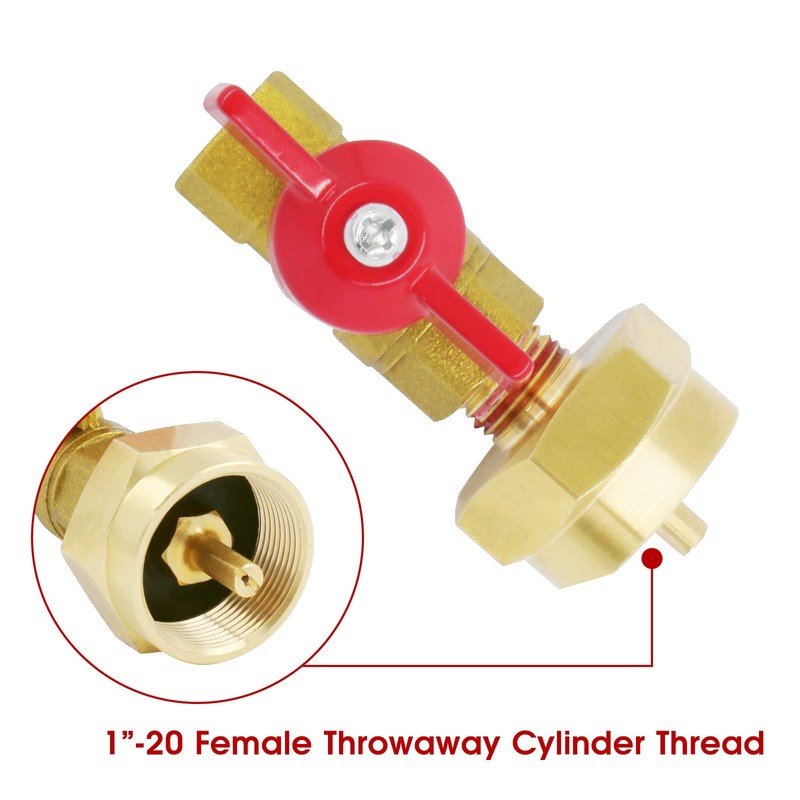 MOFLAME Propane Gas Brass Tee Adapter with 3 Port for