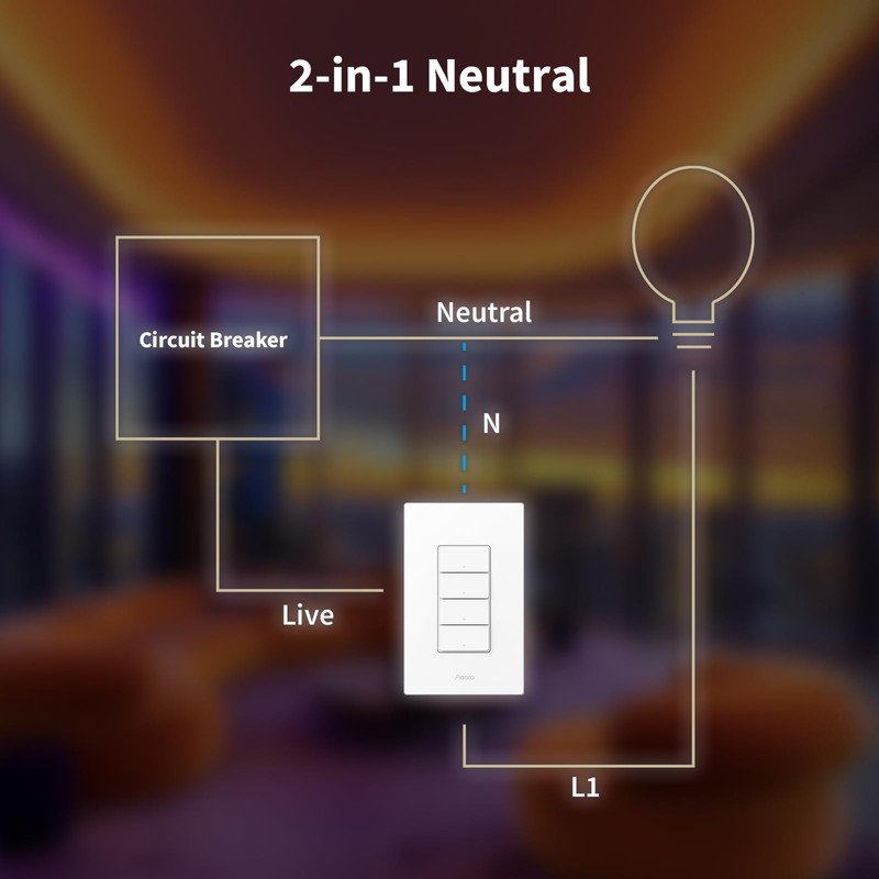 Aqara Smart Light Switch H2 (2-in-1 Neutral, 4 Buttons, 3