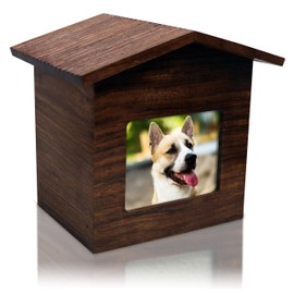 Royal Matter Rosewood Photo Frame Dog House Cremation Pet Urn 6.25″ L x 5″W x 5.5″ Capacity: 60 cu. in.