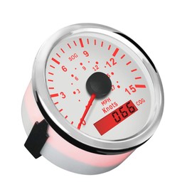 ELING Marine GPS Speedometer 0-15Knots 0-17MPH Speed Gauge with Course for Boat Yacht Vessels with Backlight 3-3/8'' (85mm) 12V/24V (LED Shows Course not Odometer)