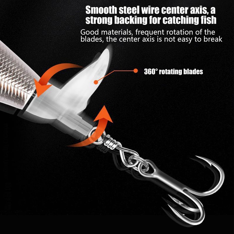 Bait Tail Spinner Fishing Lures Kit - Artificial Metal Jig