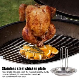 BNGXR 2 x Chicken Roaster, Stainless Steel Chicken Holder, Chicken Grill Stand with 2 x Oil Brushes, for Oven, Grill, Camping, Outdoor Cooking Utensils