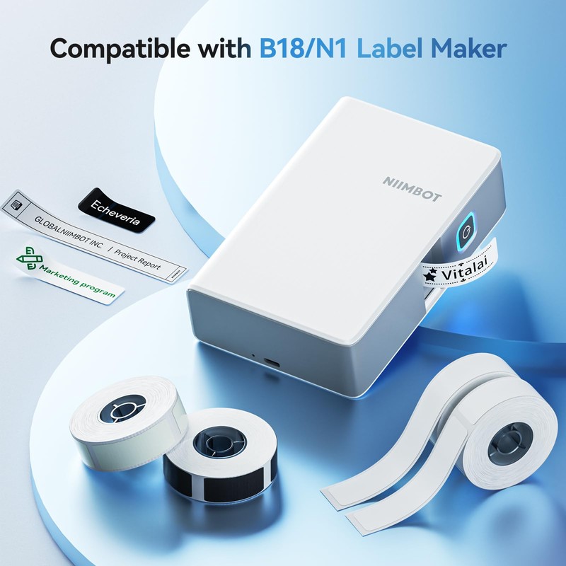 NIIMBOT Thermal Transfer Labels 0.55''x3.35'', for B18/N1 Label Maker, Long