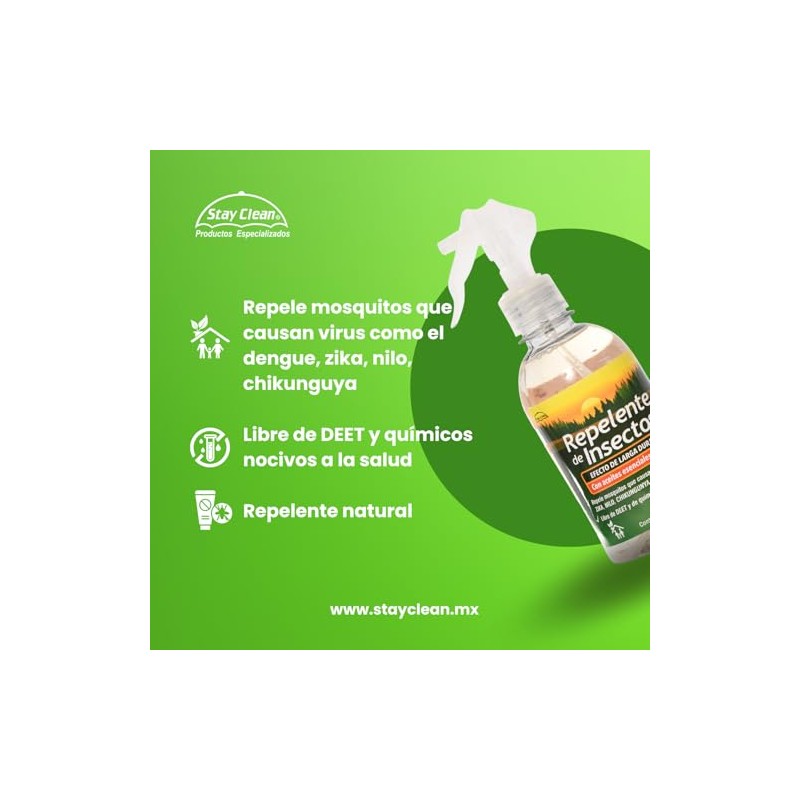 REPELENTE DE INSECTOS y MOSQUITOS 300ML de STAY CLEAN. DEFENSA