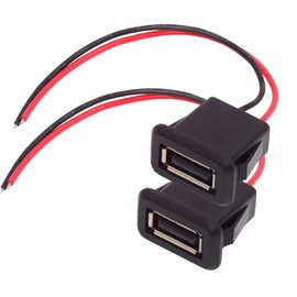 NFHK 2pcs/set DIY OEM type A female to 2pin open cable latch mount type DC 5V power