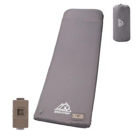 BREVITRIP Self-Inflating Sleeping Pad 20s Fast Inflation with Electric Pump 9.5 R-Value Insulated Camping Mattress for Car/Tent/Travel 800lbs Capacity Ultra-Portable & Noise-Free（Gray）