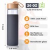 Yomious 20 Oz Borosilicate Glass Water Bottles with Silicone Sleeve