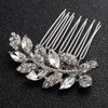 BERYUAN Crystal Rhinestone Hair Comb Leaf Rhinestone Wedding Hair Comb