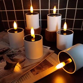 EuroFone 6pcs Solar Tea Lights Outdoor Waterproof - Rechargeable Battery Candles for Lantern, Garden, Camping & Decor, Small Solar Lights Waterproof