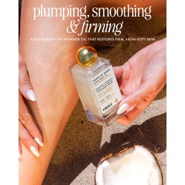 Truly Beauty Vanilla Baby Luxury Body Oil | Plumping Body Shimmer Oil for Hydration & Firmness | With Bakuchiol & Niacinamide for Collagen Boost | Vanilla, Pear & Caramel Scent | Radiant Glow