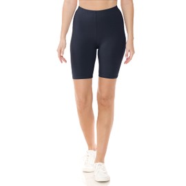 Leggings Depot Women's Buttery Soft Fashion Biker Shorts Athletic Shorts for Yoga, Navy, 2X
