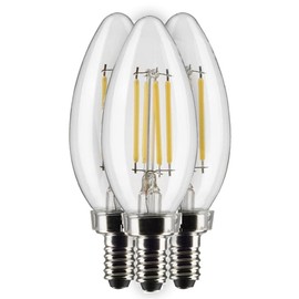 Satco 20673-4B11/LED/927/CL/120V/E12/3PK S21366 Decorative Chandelier Antique Filament LED Light Bulb