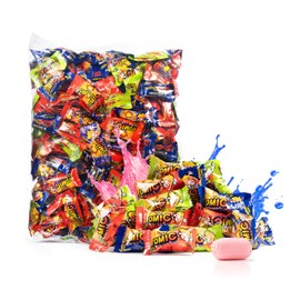 Zaza Atomic Extra Sour Chewy Candy in Explosive Sours Flavors - Assorted Fruit Soft & Chewy Filled Gummy Candy Raspberry, Green Apple, Strawberry Flavors for Kids - Kosher, Gluten Free, 2.2LB Bulk