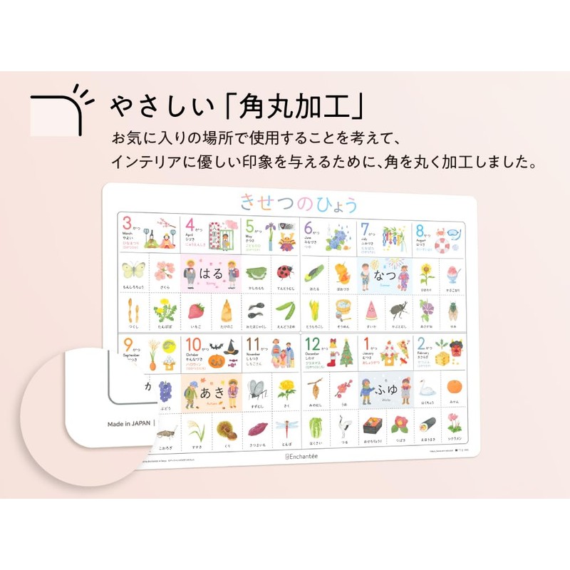 Enchante Hail (A3, Rounded Corners/Waterproof) Four Seasons of Japan